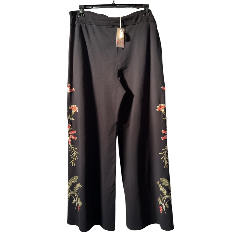 Johnny Was Womens Size XL Black French Terry Seamed Julianna Pant NWT - Picture 4 of 12